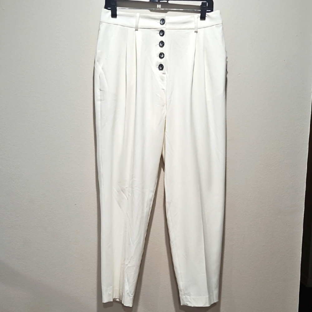 bar III Musical Gardens Lily suit separates White Pleated Pants size 8